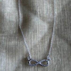 NWT 1/10 CT Silver Sterling Infinity Necklace